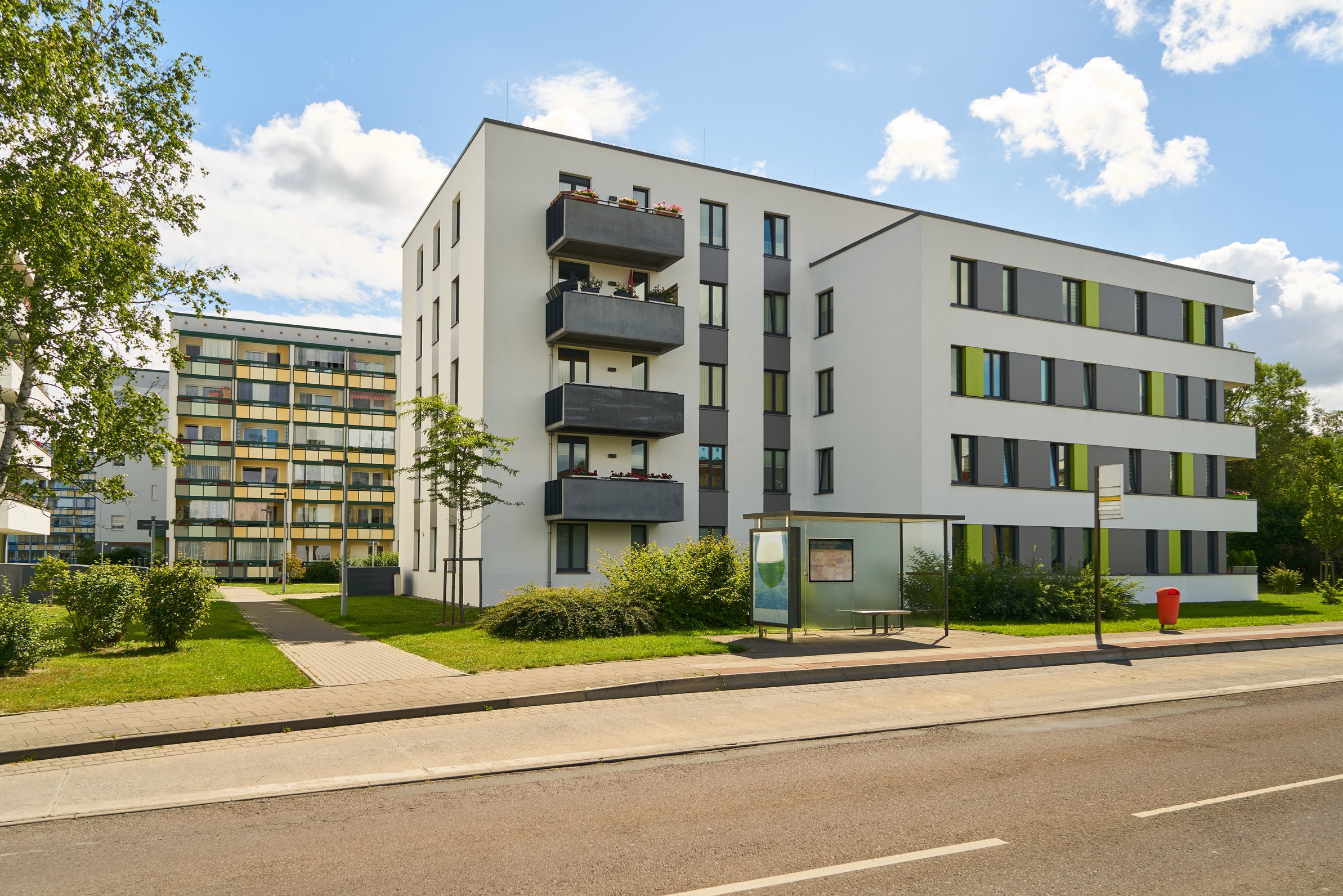 Residential Area with Multi-Family House in Prefabricated Housin